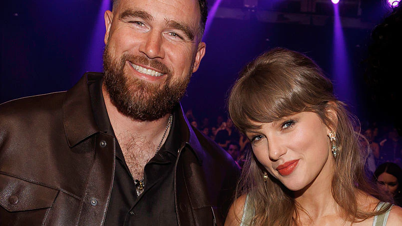 Taylor Swift and Travis Kelce at the 2026 iHeartRadio Music Awards