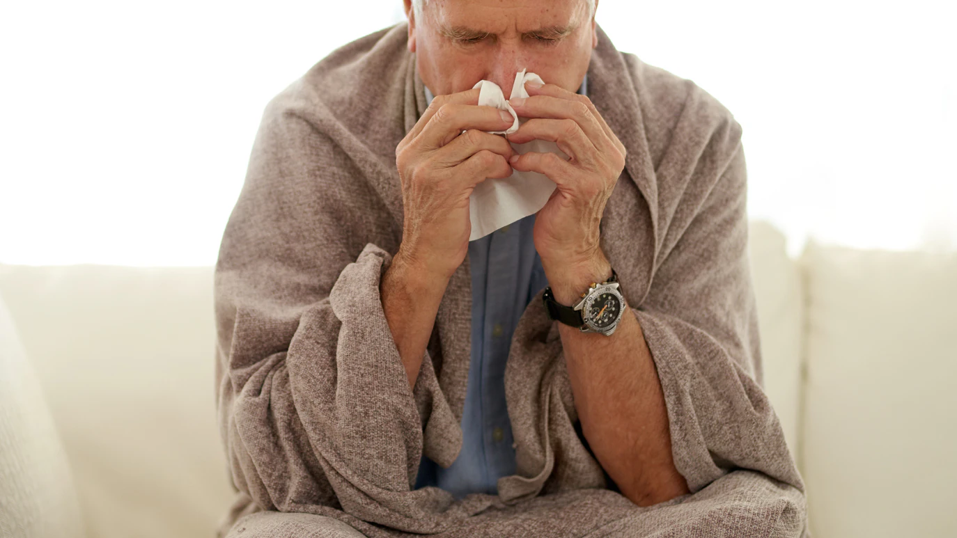 man with flu