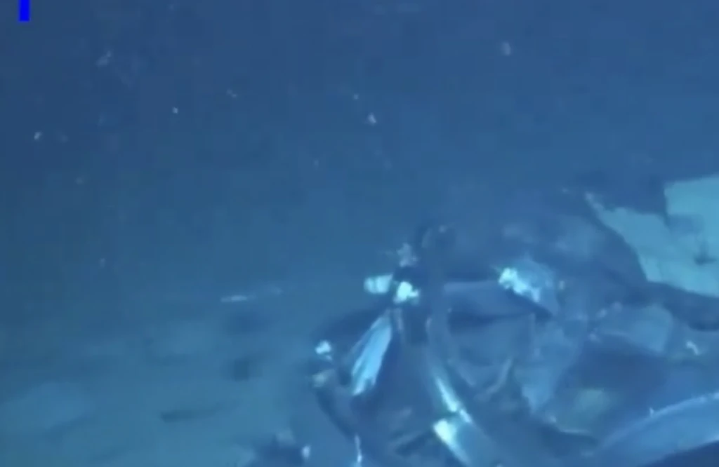 New footage shows the crumpled wreckage of the imploded passenger compartment of Titan sub where 5 died